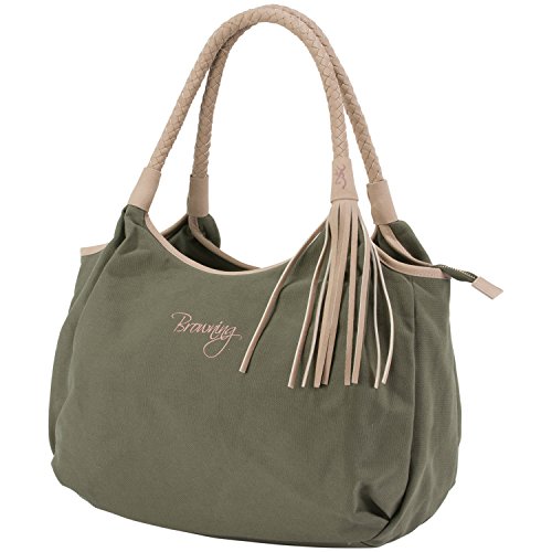 Browning Women's Concealed Carry Purse, Premium Holstered Handbag with Safety Locking Option, Dixie (Olive/Tan), One Size