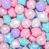 Heopeis Star Ball Pit Balls for Toddlers, 50 200 Crush Proof Plastic Balls Different Shapes Non-Toxic BPA Free for Kids Ball Pit for Kids Birthday Party Giant Friendship Banner Decor.