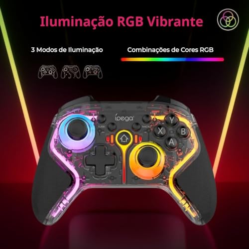 Controle para celular Bluetooth compatível com Android,IOS e PC equipado com gatilhos Hall,função Tu