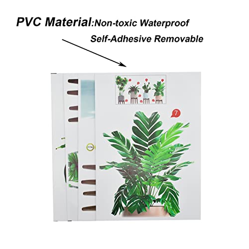 Maydahui Creative Green Pot Plants Leaves Wall Decals 3D Succulent Cactus Plants Wall Sticker (32 X 19 Inch) Peel & Stick Removable Tropical Potted Plants Vinyl Decal Bonsai Art Mural Decor For Living Room Bedroom Kitchen Home #TOP3