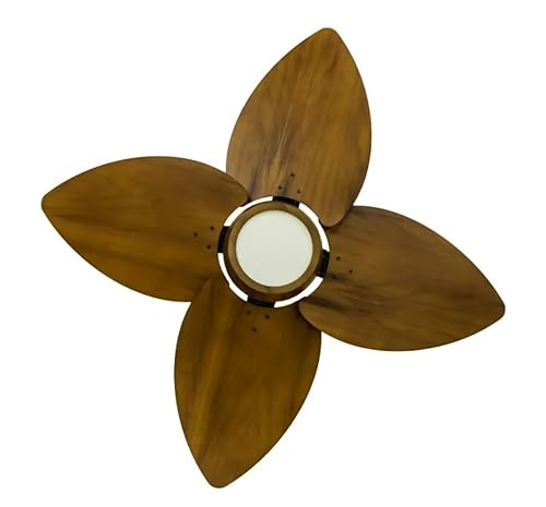 Ventilador de Teto Natuvent Dahlia LED 4 Pás Madeira Imbuia 3000k Branco Quente, Luz Amarela (110, V