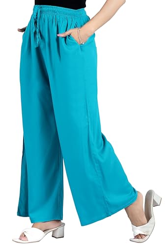 Image of BENKILS Women's Cotton Reyon Regular Fit Palazzo Pants - Available Size - M to 6XL