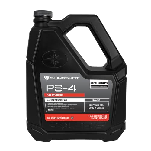Polaris Slingshot PS-4 Full-Synthetic Oil, 5W-50, All-Season Formula, for 4-Cycle Engines, Anti-Wear Additives, 1 Gallon - 2884537