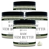 Zatural Neem Butter 4 Pack - Coconut Oil, Neem Oil and Leaf, Marula Oil, Kokum, Rosemary, For Sensitive Skin, Itchy Skin, 8 oz (4-Pack)
