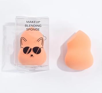 M2U NYC Super Soft Beauty Blender Sponge For Smooth Application of All Liquid, Cream & Powdered Products Reusable, Washable & Latex-Free Foundation Sponge for Easy Blending Orange Fox