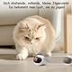 Migipaws Katzenspielzeug, elektrisch beweglicher Ball, Plüschmäuse und Federn als zusätzliches Spielzeug, DIY N in 1 Haustiere Intelligenter automatischer Teaser, USB wiederaufladbar (weiß)