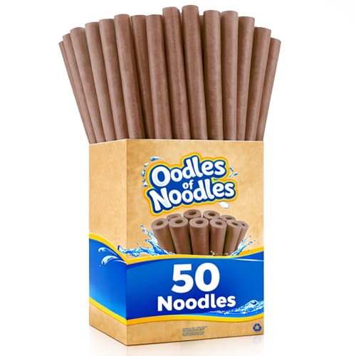 Image of Oodles of Noodles Deluxe Rainbow Swimming Pool Noodles Foam- Pack of 50 - Approx. 48 inch x 2.5 inch Multi-Purpose Foam Tubes, Pool Floats for Water Fun, Exercise, Crafts, Padding, Insulation & More