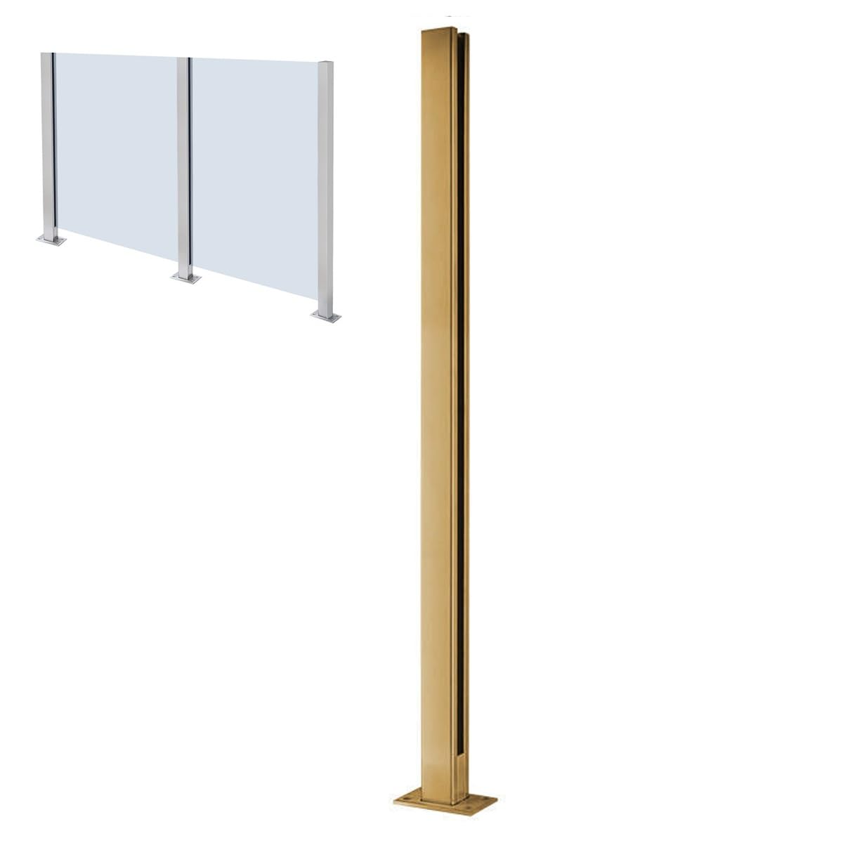 Poteau de garde-corps en verre en acier inoxydable premium