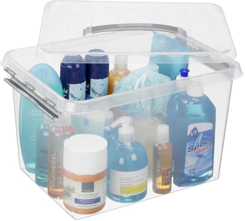 Boîte de rangement helit sunware H6160402 transparent de 22L avec couvercle