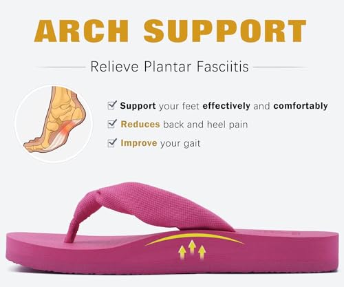 Image of KuaiLu Flip Flops for Women with Arch Support Summer Beach Thong Sandals | Comfortable Yoga Mat Walking Shoes Cushion Slip On Casual Outfits Indoor Outdoor