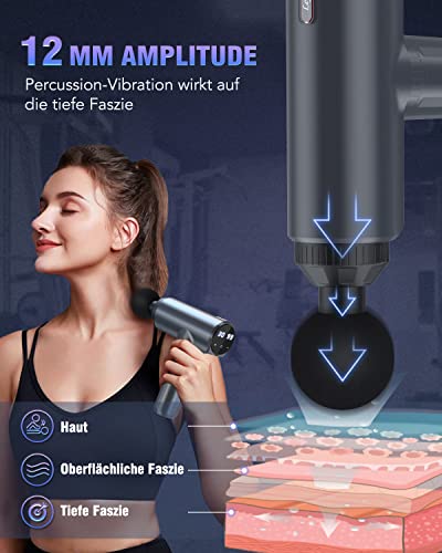 Massagepistole Massage Gun, Lefity Mini Massagepistole 2600mAh mit 30 Geschwindigkeiten und 6 Massageköpfen Handmassagegerät mit USB C Ladeanschluss Massagegerät für Nacken Schulter Rücken - Image 7