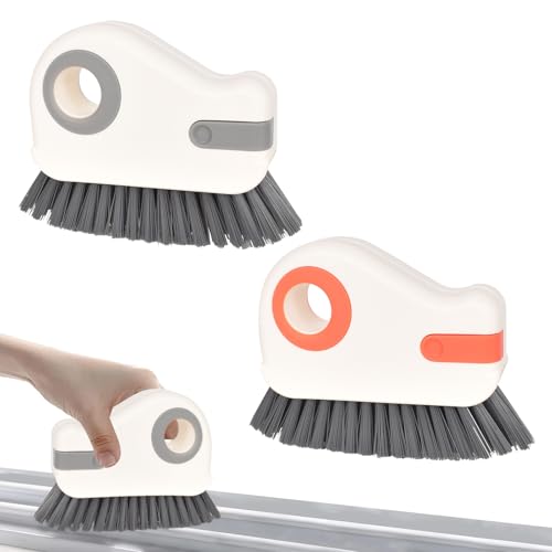 2 Stück Fensterrillen Reinigungsbürste Fensterrahmen Reiniger Bürste, Fensterrillen Reinigungswerkzeug Fliesenreinigung Scheuerbürste Schrubben Putzen Reinigen Bürste für Jalousien Ecken Rollläden