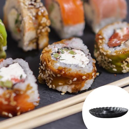 Plato cerámico redondo para sushi y dumplings miniatura 7