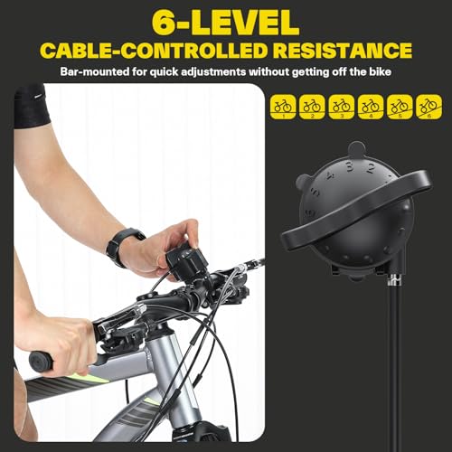 Image of Sportneer Bike Trainer - Magnetic Indoor Cycling Trainer Stand for 26-28 inch & 700C Wheels, 6 Resistance Levels Stationary Bike Stand with Quick Release Lever & Front Wheel Riser Block
