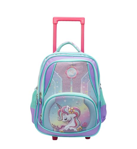 Image of ADSON 3D Embossed School Trolley Bag Large School Bag for Boy Girl, Kids School Bag, Travel Backpack for Girl Boy, Ideal for Children Trolley 16 Inch Water Resistant