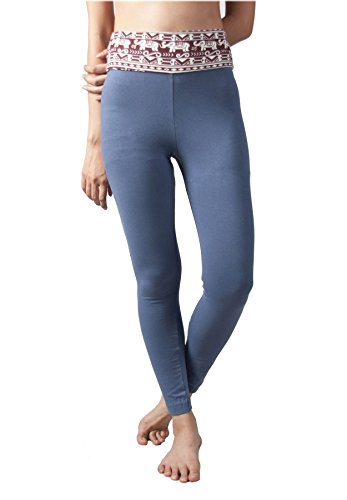 LOFBAZ Yoga Leggings Pants for Women Workout Clothes Womens High Waist Sweatpants Cotton Maternity Tights Clothing Royal Blue and Green Medium