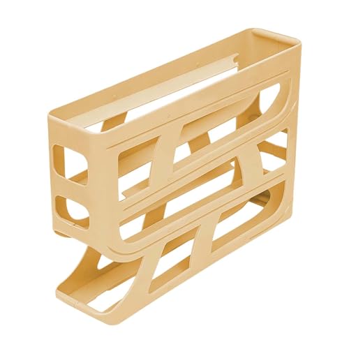 28-Capacity Egg Holder for Fridge, 4-Layer Automatic Rolling Dispenser, Space-Saving