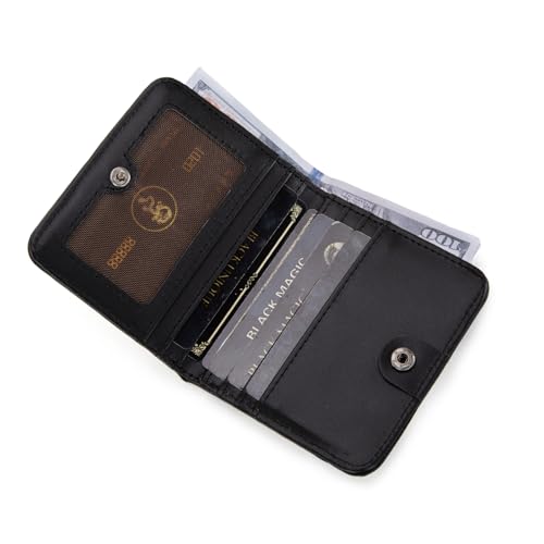 Image of Montana West X Wrangler Small Black Cow Print Wallets for Women Slim Thin Wallet Card Cases Money Organizer Thin Mini Pocket Wallet with Rfid Lining and A Coin Purse