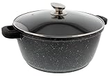 Pradel Excellence - 52342M - Faitout avec couvercle diamètre 32 cm. tous feux dont induction. Fonte d'Aluminium'Façon Pierre'