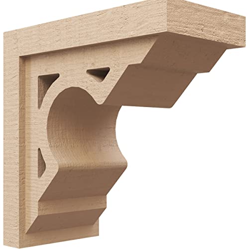 7"W x 14"D x 14"H Classic Sheridan Rough Cedar Woodgrain TimberThane Corbel, Primed Tan
