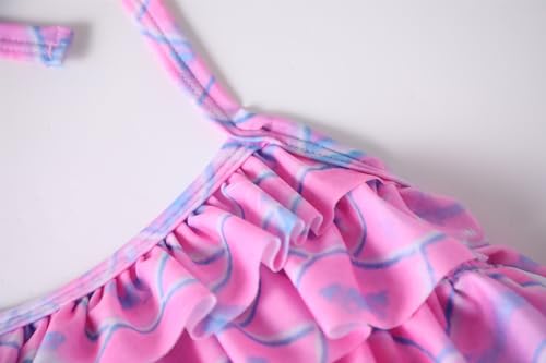 𝙈ermaid Swimwear for Girls 3 Pcs Cute Ruffle Bikini Sets with 𝙈ermaid Fish 𝙏ails Cover Up Bathing Suits4