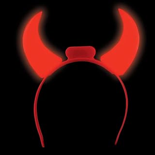 The Dreidel Company Halloween Light-Up Devil Horns Headband, Costume Accessory, Party Favor (Single)