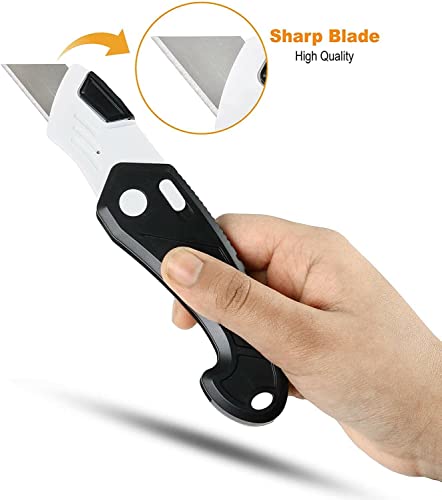 Image of Lightweight Strong ABS Plastic Folding Utility Box Cutter (Bright Yellow /Black, 6)