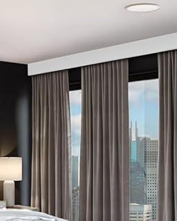 PYROSUN Juego de Cenefa y riel para Cortina, Color Blanco, Sistema de riel de Aluminio para Montaje en Techo, Cenefa Decorativa (3,2 m [10,5 pies])