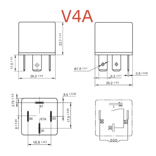 Relay 4pins V4A boîtier ultra résistant aux hautes températures