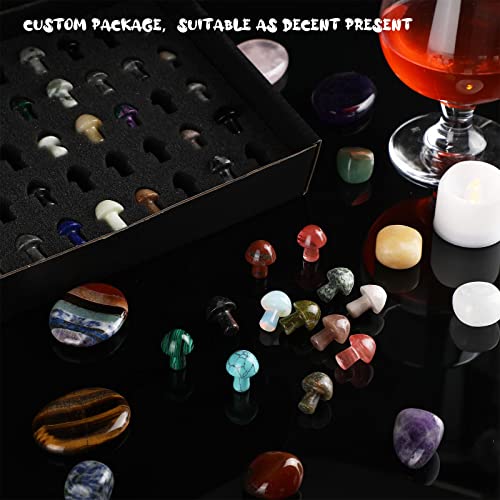 50 Pcs Crystal Mushroom Sculpture Decor Bulk Cute Mini Crystal Mushroom Hand Making Gemstone Polished Crystal Stones Garden Quartz Mushroom For Witchcraft Meditation Fish Tank Balancing Fish Tank #TOP7