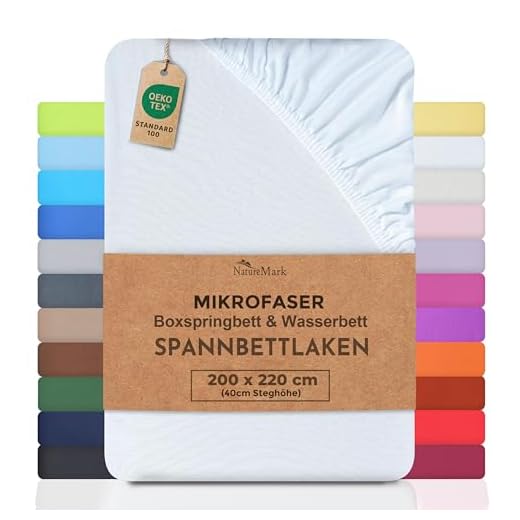 NatureMark Microfaser Boxspringbett & Wasserbett Spannbettlaken 200 x 220 cm - 40 cm Steghöhe - 200x220cm Spannbetttuch - 100% Polyester, Weiss 8 NatureMark Microfaser Boxspringbett & Wasserbett Spannbettlaken 200 x 220 cm - 40 cm Steghöhe - 200x220cm Spannbetttuch - 100% Polyester, Weiss