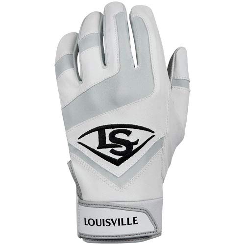 Louisville Slugger luvas de rebatida genuínas para adultos – médio, branco