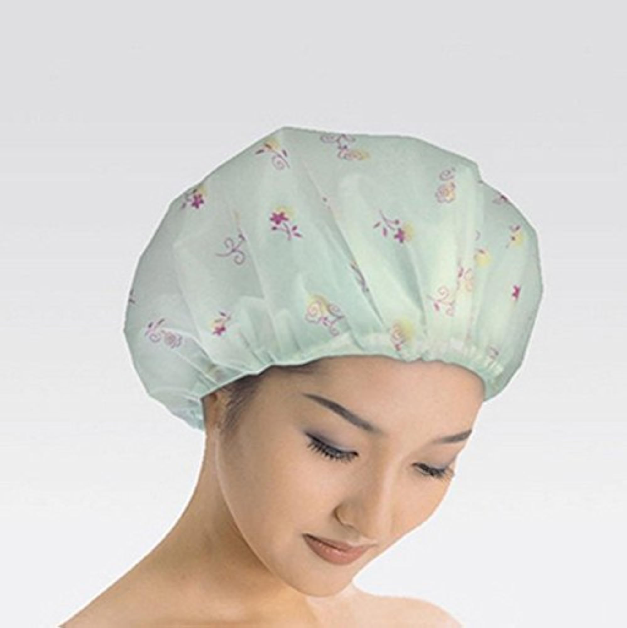 Set of 3 Reusable Waterproof Elastic Shower Caps for Home & Spa
