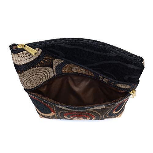 Danny K. Women's Tapestry Bella Purse Crossbody Handbag, Adjustable Cord, Handmade in USA (Ascot/Red)