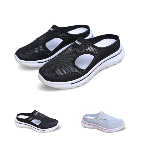 GemChve Zapatillas Casa Mujer Diseño Transpirable Impermeable Zuecos Sanitarios Hombre Ligero y Sin Cordones Sandalias Mujer Verano Black 41EU