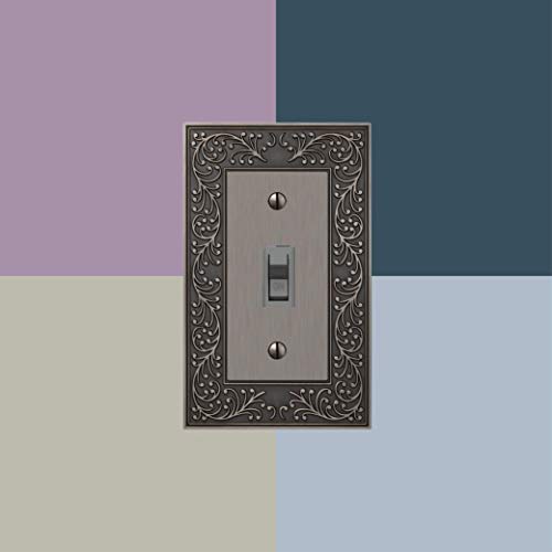 Image of Amerelle 43T4AN English Garden Wallplate, 4 Toggle, Cast Metal, Antique Nickel, 1-Pack