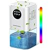 Deshumidificador Electrico Pequeño, [1700ML] [Temporización] Homtronics Deshumidificador Silencioso de Humedad con 7 Colores Luz, Apaga Automáticamente, Dehumidifier pare Baño, Dormitorios, Ropero