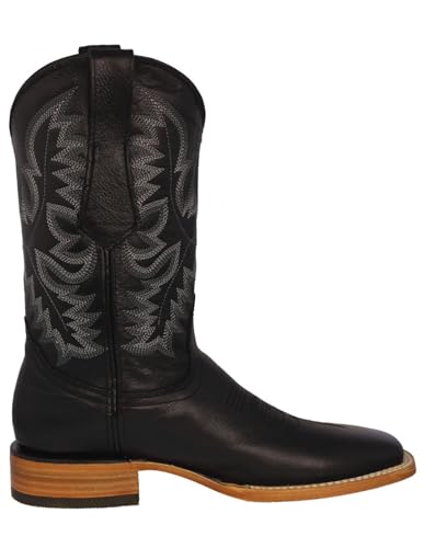 Texas Legacy Mens Black Western Cowboy Boots Rodeo Wear Leather Square Toe Botas2