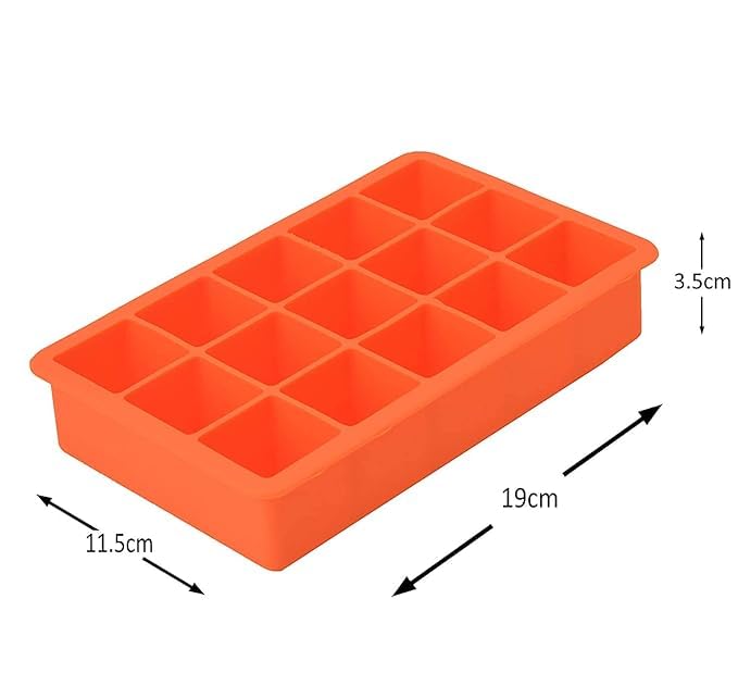 Image of Ice Cube Tray Flexible Multi-Compartment Freezer Tray Assorted Colours and Shapes (2 Pack 15 Each)
