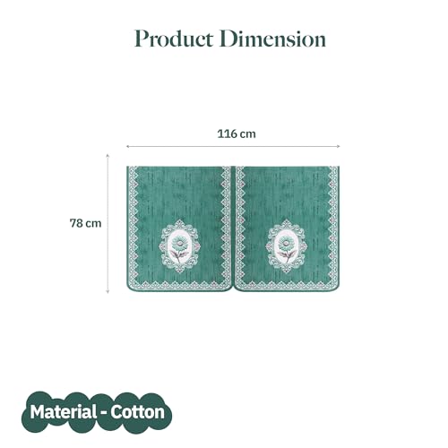 Image of Kuber Industries 2 Seater Sofa Cover | Slipcover for Living Room | Thick & Cozy | Non-Slip Comfort Sofa Cover Set Set | Sunflower Print Blaze 1418 - Green