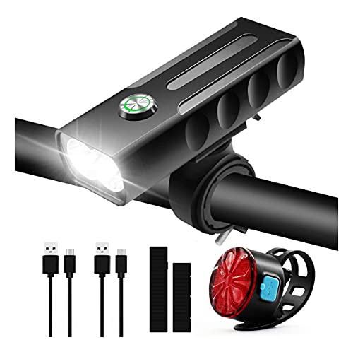 Conjunto de luces de bicicleta IPX5 impermeables para evitar accidentes sin batería 2