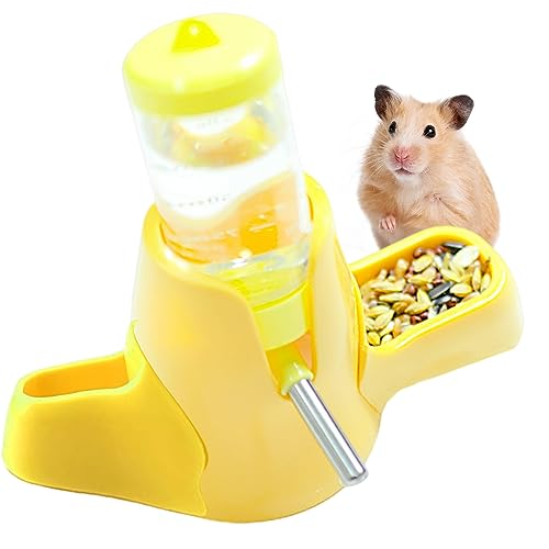Botella de agua de hámster de 80 ml con soporte y comedero 7