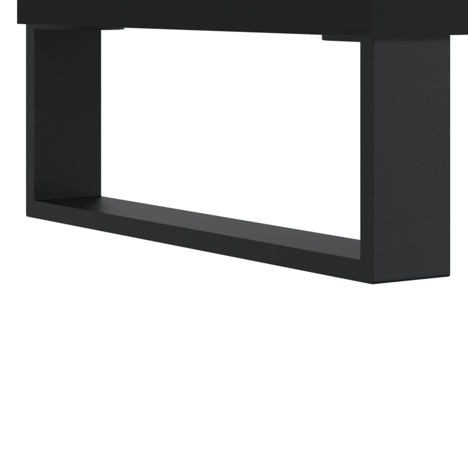 Szafka panelowa 85 x 38 x 48 cm, czarna, z materiału drewnopochodnego i żelaza, stabilna z górną płytą do odtwarzaczy winylowych