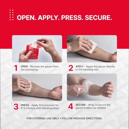 SurviveX Zeolite Hemostatic Gauze Quick Clot Gauze 3 in by 4 ft 2 Pack - Image 4
