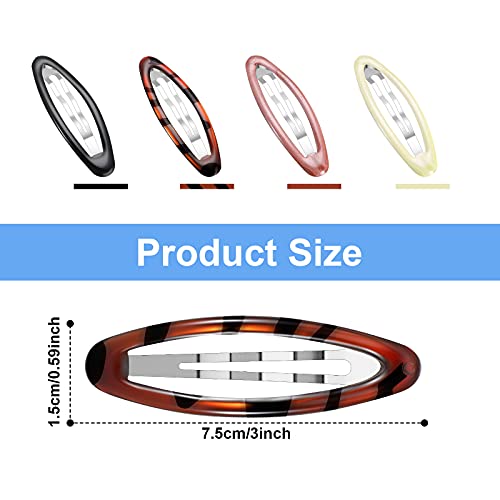 Willbond YY-WILLBOND-797779 16 Pieces 2.8 Inch Big Oval Water Drop Shape Women Hair Clips Metal Stoving Varnish No Slip Hair Barrettes thumb #2