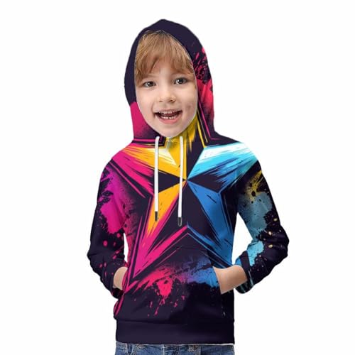 Sweat à capuche étoiles 3D pull sport casual pour ado 12-14 ans - 5