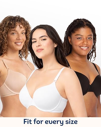 Image of Fruit of the Loom Women's Smooth Cotton T-Shirt Bra - Ultra-Soft, Flexible, and Invisible Under Tees