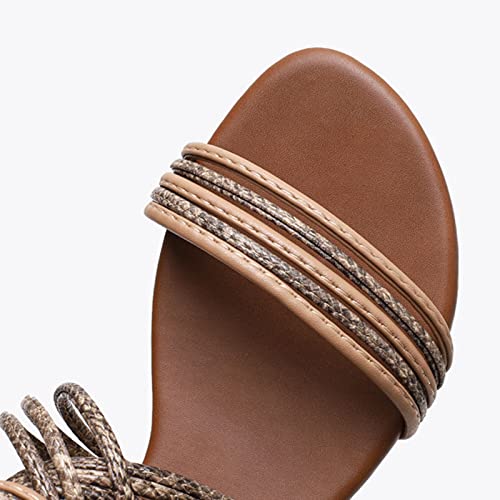 Sandals Women's Sandals Flat Bottom Beach Casual Shoes Sandal(B,38)4