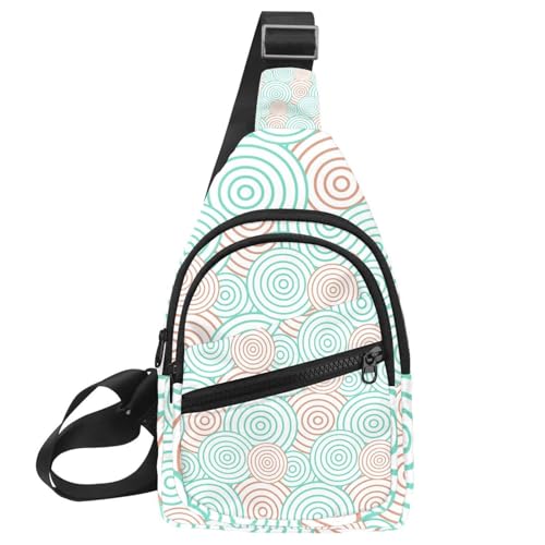 Bolsa cruzada pequeña y ligera con cremallera y diseño abstracto multicolor