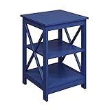 Fácil de montar Convenience Concepts Oxford End Table Mesa Auxiliar, Madera MDF, Azul Cobalto